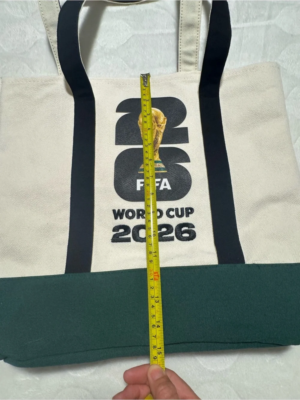 FIFA World Cup 2026 Logo Gold Trophy Soccer Tote canvas Bag Shopping Grocers